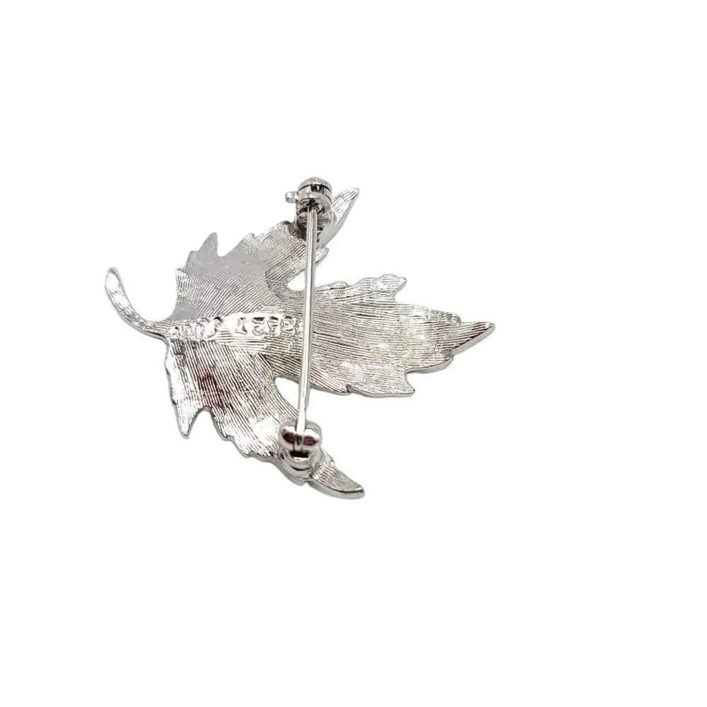 Avon of Belleville Signed Marcel Boucher Canadian Leaf Silver Tone Pin Brooch